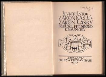 Lev Nikolajevič Tolstoj: Zákon násilí a zákon lásky