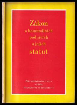 Zákon o komunálních podnicích a jejich statut