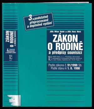 Milan Holub: Zákon o rodině a předpisy souvisící