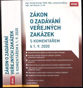 Zákon o zadávání veřejných zakázek s komentářem k 1.9.2020