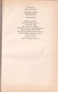 Vlasta Javořická: Zámecký román