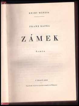 Franz Kafka: Zámek : román