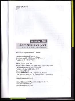 Jaroslav Flegr: Zamrzlá evoluce, aneb, Je to jinak, pane Darwin