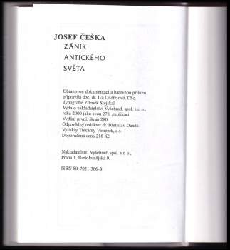 Josef Češka: Zánik antického světa