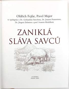 Oldřich Fejfar: Zaniklá sláva savců