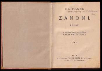 Edward Bulwer Lytton Lytton: Zanoni