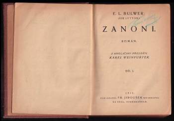 Edward Bulwer Lytton Lytton: Zanoni