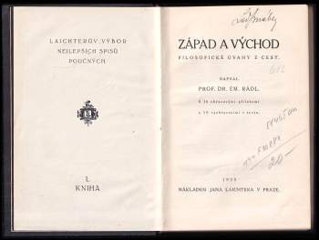 Emanuel Rádl: Západ a Východ