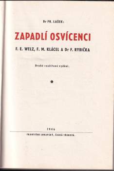 František Lašek: Zapadlí osvícenci