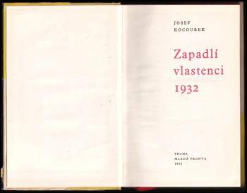 Josef Kocourek: Zapadlí vlastenci 1932