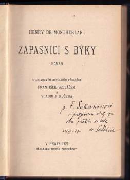 Henry de Montherlant: Zápasníci s býky