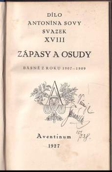 Antonín Sova: Zápasy a osudy