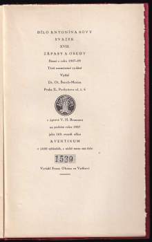 Antonín Sova: Zápasy a osudy