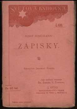 Josef Jungmann: Zápisky