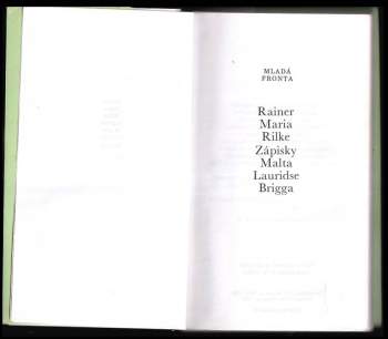 Rainer Maria Rilke: Zápisky Malta Lauridse Brigga