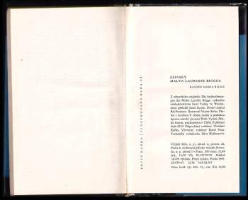 Rainer Maria Rilke: Zápisky Malta Lauridse Brigga