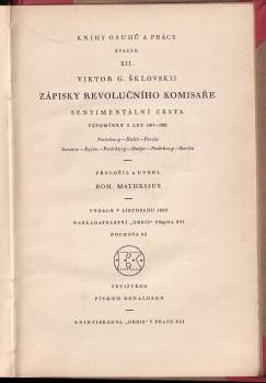 Viktor Borisovič Šklovskij: Zápisky revolučního komisaře