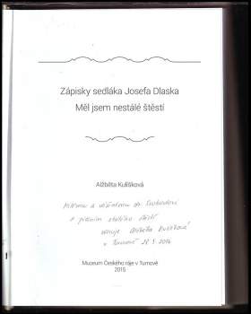 Josef Dlask: Zápisky sedláka Josefa Dlaska