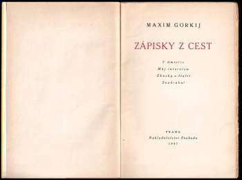 Maksim Gor‘kij: Zápisky z cest