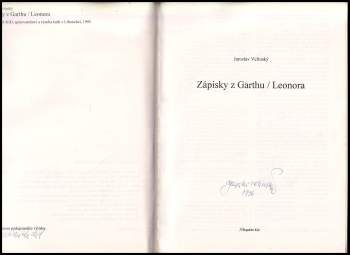 Jaroslav Velinský: Zápisky z Garthu ; Leonora