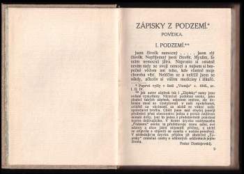 Fedor Michajlovič Dostojevskij: Zápisky z podzemí
