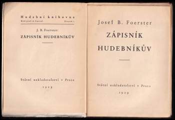 Josef Bohuslav Foerster: Zápisník hudebníkův