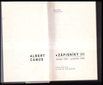 Albert Camus: Zápisníky III