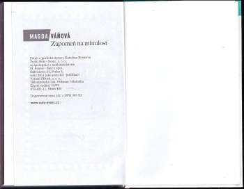 Magda Váňová: Zapomeň na minulost