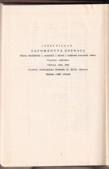 Josef Filgas: Zapomenutá Ostrava
