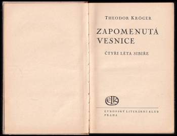Theodor Kröger: Zapomenutá vesnice