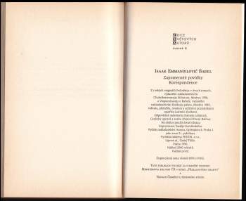 Isaak Emmanuilovič Babel': Zapomenuté povídky ; Korespondence