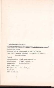 Ladislav Steinhauser: Zapomenuté receptury masných výrobků