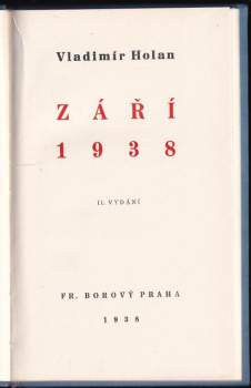 Vladimír Holan: Září 1938