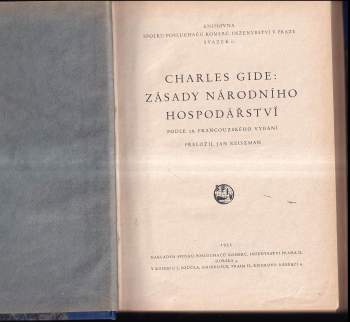 Charles Gide: Zásady národního hospodářství