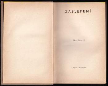 Elias Canetti: Zaslepení