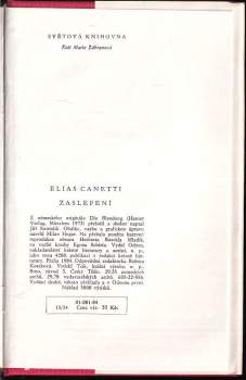 Elias Canetti: Zaslepení