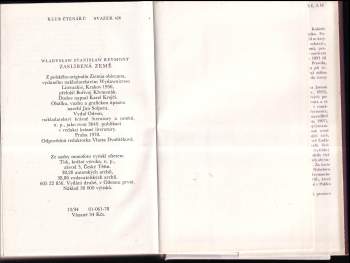 Władysław Stanisław Reymont: Zaslíbená země