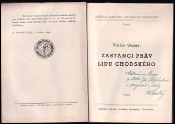 Václav Sladký: Zastánci práv lidu chodského