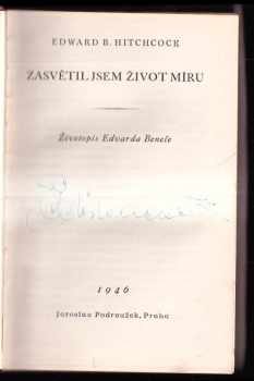 Edward Bering Hitchcock: Zasvětil jsem život míru