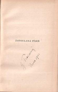 Gabriela Preissová: Zatoulaná píseň