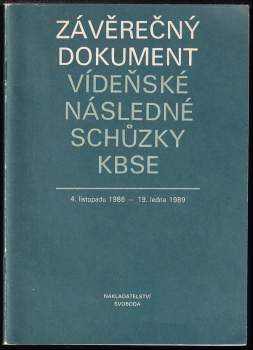 Závěrečný dokument Vídeňské následné schůzky Konference o bezpečnosti a spolupráci v Evropě