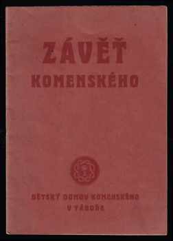 Závěť J.A. Komenského z r. 1668