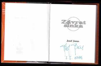 Jozef Junas: Závrat slnka - PODPIS AUTORA