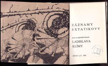 Ladislav Klíma: Záznamy extatikovy