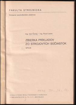 Pavol Lacko: Zbierka príkladov zo strojových súčiastok