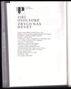 Jiří Osolsobě: Zbylo nás devět