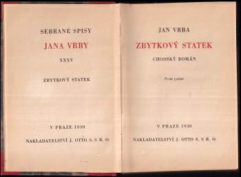 Jan Vrba: Zbytkový statek