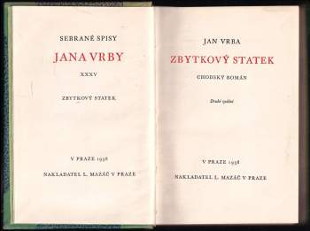 Jan Vrba: Zbytkový statek