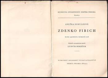 Anežka Schulzová: Zdenko Fibich