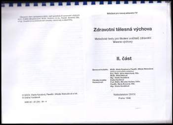 Miluše Matoušová: Zdravotní tělesná výchova